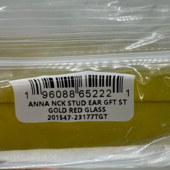 Kendra Scott Anna Pendant Necklace and Stud Earring Gift Set Red Size 19" NWT - Picture 5 of 5